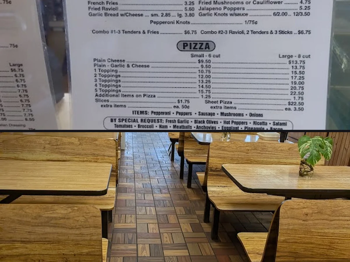 Pizza slices on a counter